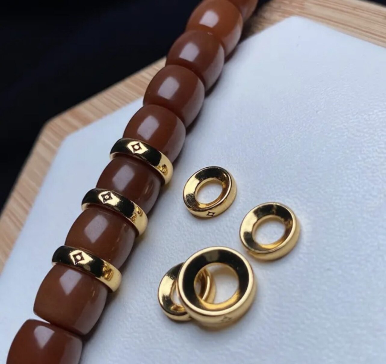 真金电镀24K镀金卡环卡扣卡子隔片垫片文玩配饰百香星月佛手金刚