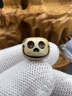 鹿角根付尸陀林笑脸墩子顶珠腰珠,文玩配饰,百香星月佛手金刚猴