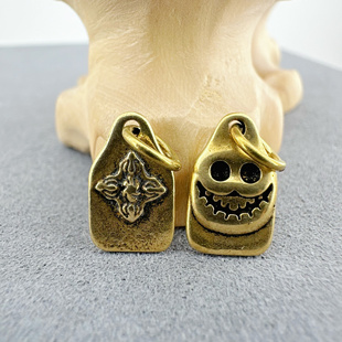 纯铜尸陀林欢喜之王笑脸小丑侧挂吊坠diy文玩配饰百香籽星月菩提