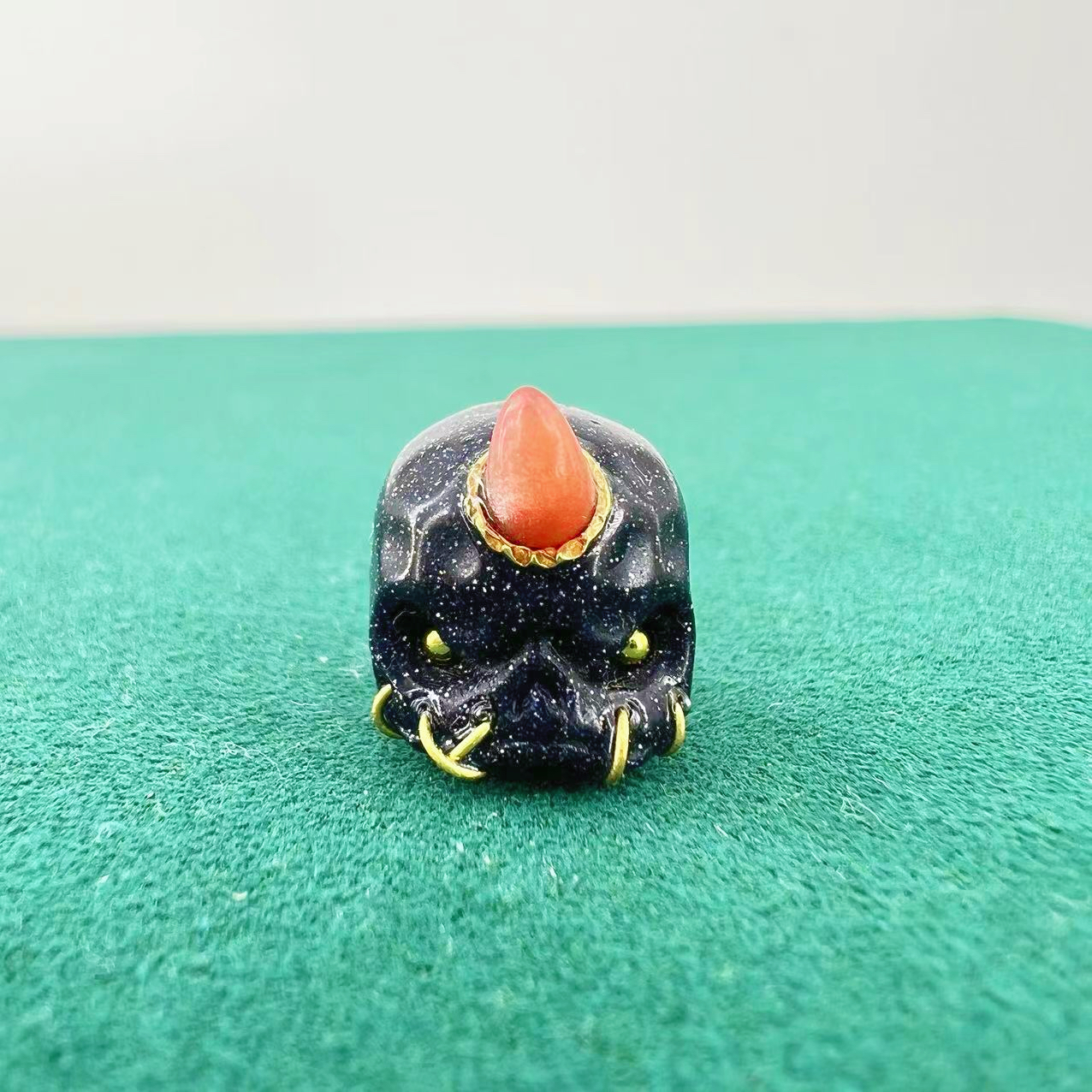 蓝沙石独角阿呆顶珠腰珠diy文玩配饰百香籽星月菩提佛手金刚猴头