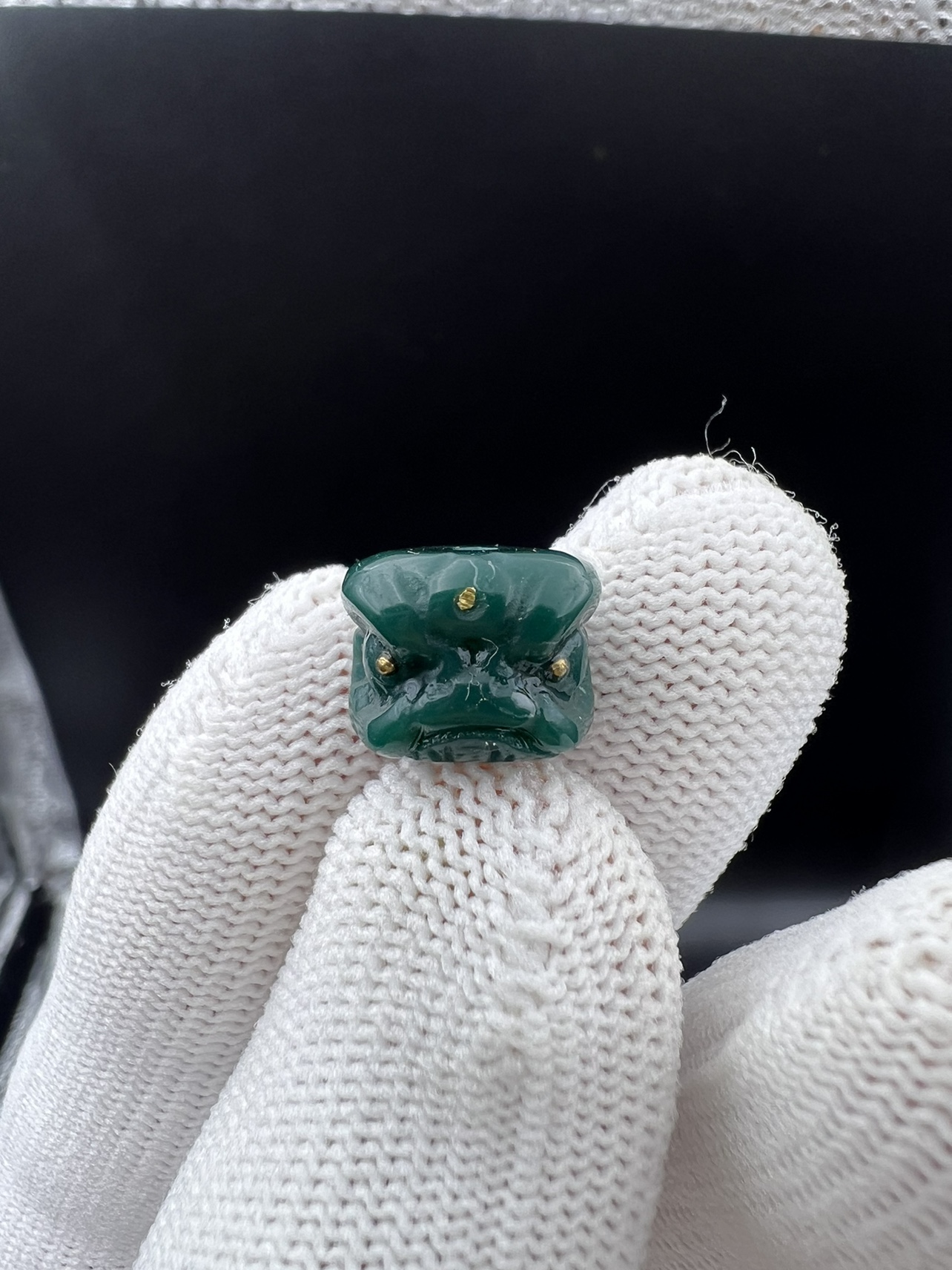 雪巴琉璃吞金兽醒狮平切顶珠腰珠，文玩配饰，克万色系