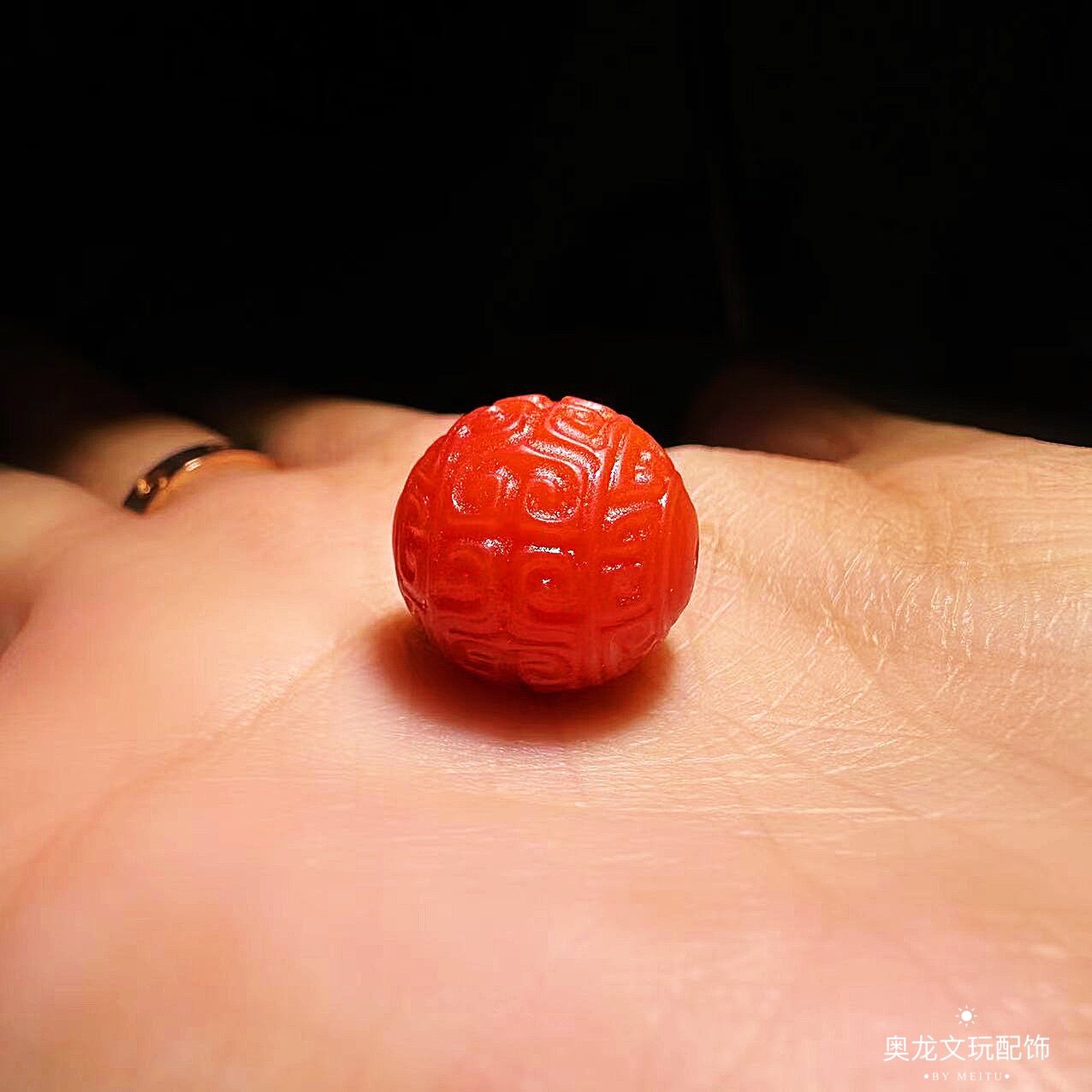 蒙料南红回纹圆珠顶珠腰珠diy文玩配饰百香籽星月菩提佛手金刚猴