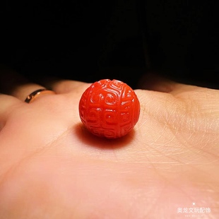 蒙料南红回纹圆珠顶珠腰珠diy文玩配饰百香籽星月菩提佛手金刚猴