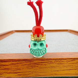 绿松石欢喜之王小丑笑脸尸陀林三通佛头diy文玩配饰百香籽星月菩