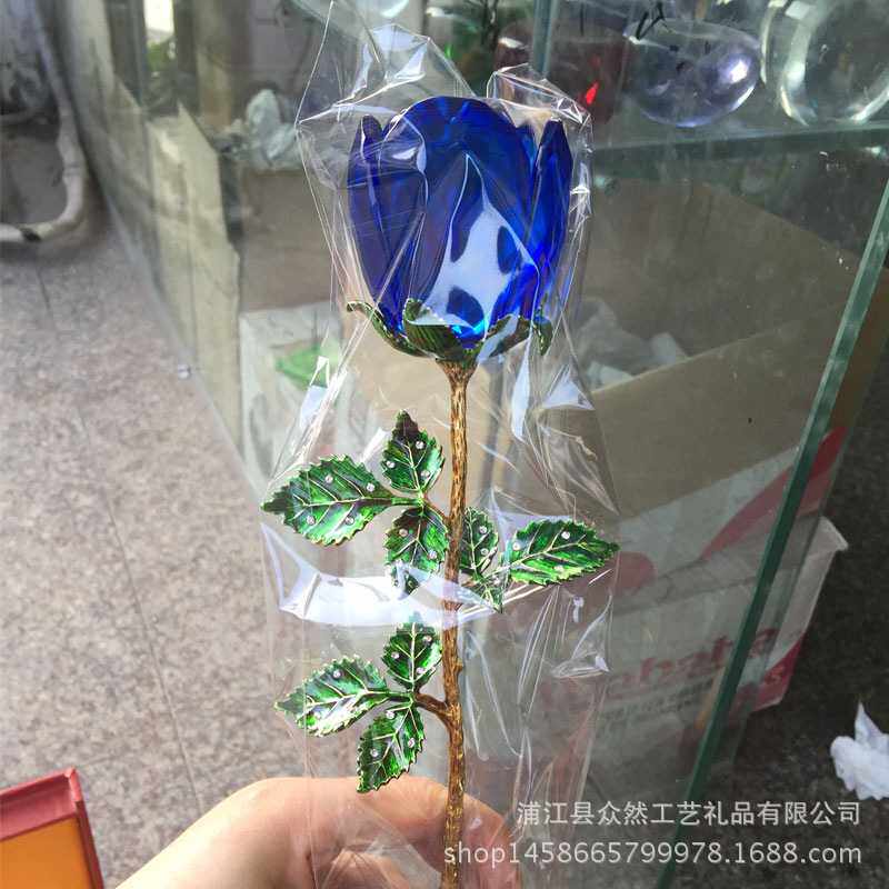 新款直销生日礼物送女友水晶玫瑰花 浪漫结婚纪念礼物送老婆特别