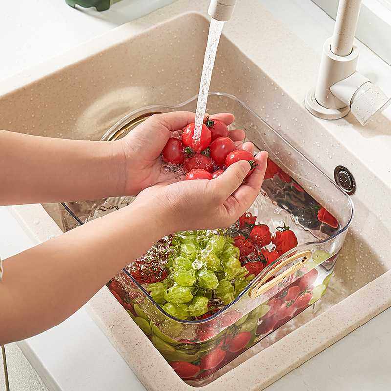 新款直销轻奢家用自排水沥水篮大号塑料洗菜篮厨房洗菜盆透明水果,餐饮具,洗菜盆/沥水篮/漏水筛,淘宝优惠券,粉丝福利购,淘宝优惠卷