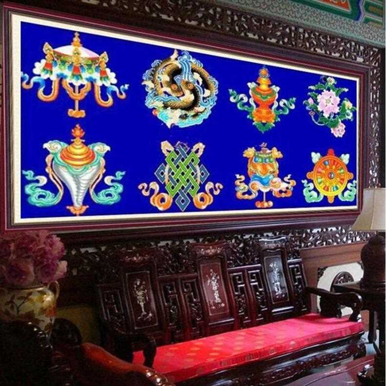 新款直销新款钻石画圆钻客厅卧室钻石十字绣佛祥教西藏藏族黑底版