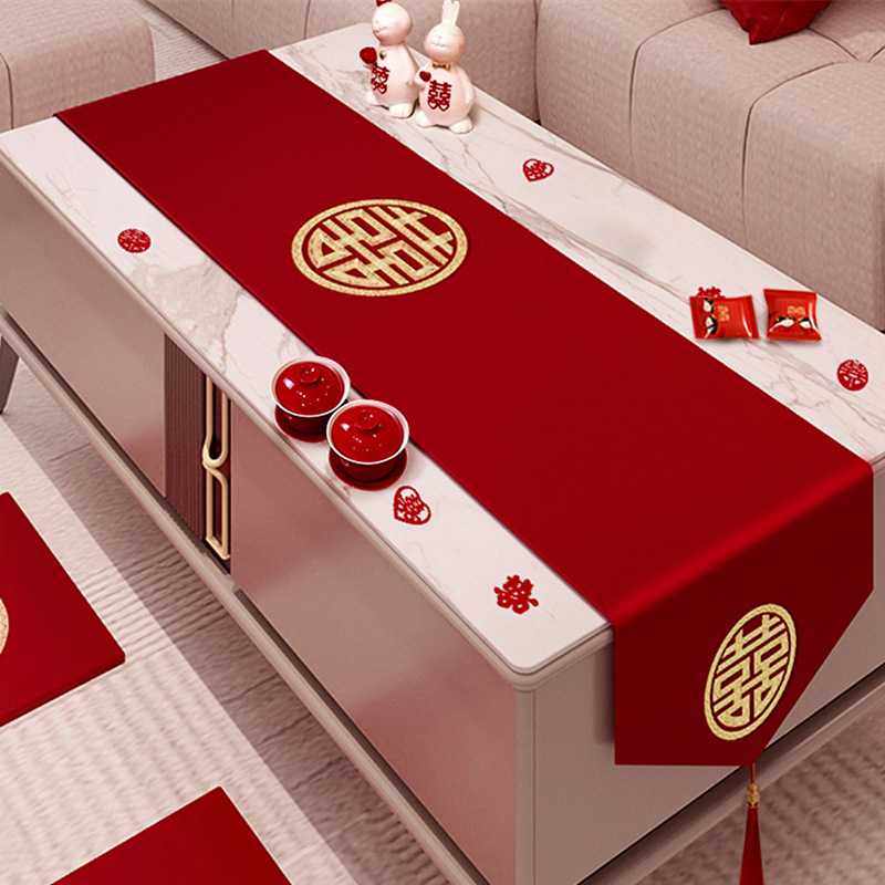 新款直销结婚桌布红色喜字桌旗茶几餐桌盖布婚房装饰婚礼订婚中式,居家布艺,桌旗,淘宝优惠券,粉丝福利购,淘宝优惠卷