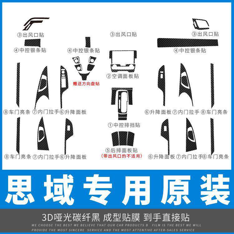 新款直销适用8代9代10代八九十代思域内饰改装碳纤维装饰贴膜贴纸
