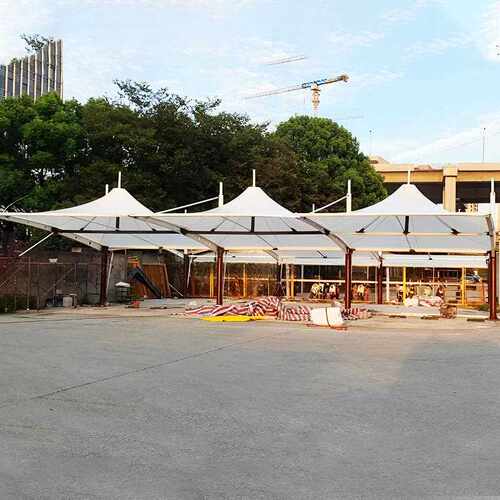 新款直销膜结构停车棚户外自行车棚 小区园区张拉膜电动车棚遮阳