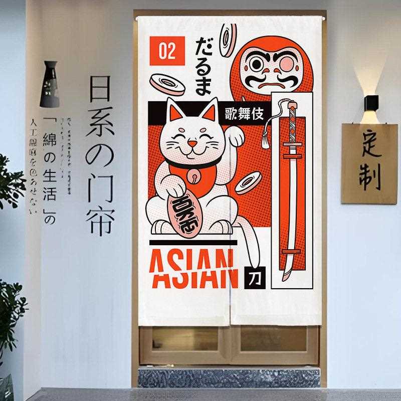 新款直销日料日式和风门帘家用卧室半帘布帘厨房卫生间装饰遮挡帘