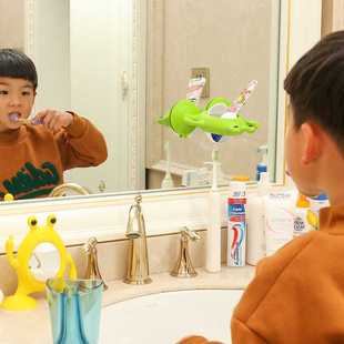 新款直销儿童牙刷架吸盘式洗漱杯壁挂牙杯架儿童刷牙杯卡通可爱宝