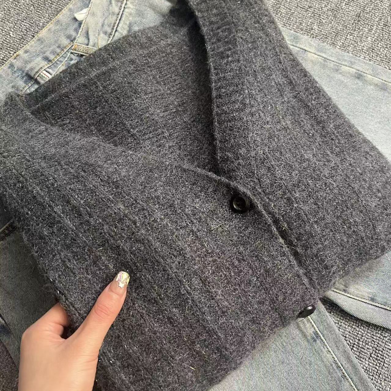 【亮线v领】新款亮线v领百搭显瘦针织开衫x512