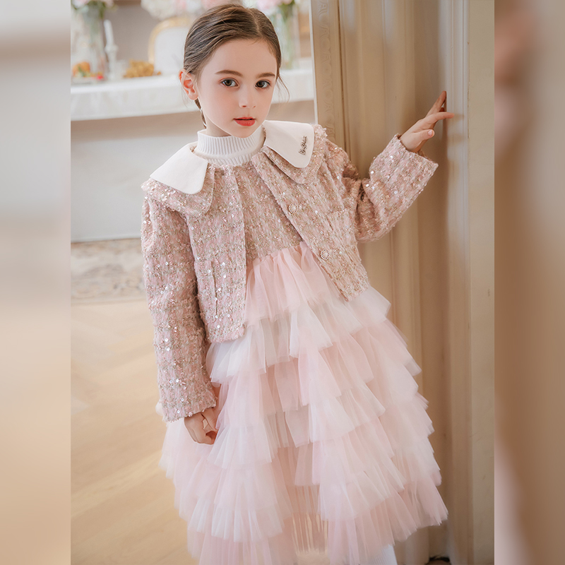 小香风两件套网纱洋气