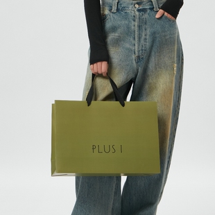 女装店购物袋子订制手提袋服装店纸袋定制包装袋橄榄绿色手提纸袋
