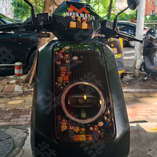 适用小牛NXT/NLT车头内部立体软胶马里奥装饰超级玛丽DIY饰品贴