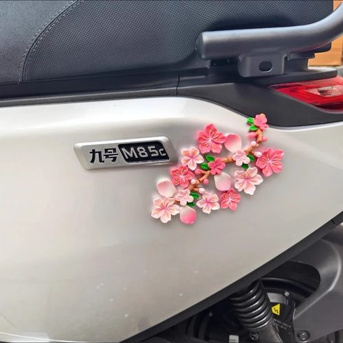 适用于九号M95c/85c/80C电动车仿真桃花装饰3D立体划痕遮挡小配件