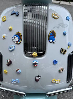 适用本田NWF125车头哆啦A梦立体装饰贴F125diy软胶小物件改装贴纸