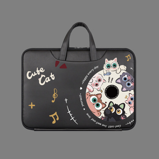 语星通圈圈猫笔记本手提电脑包防水适用苹果macbook13.3英寸华为联想小新air14防震惠普15.6华硕天选6pro16寸