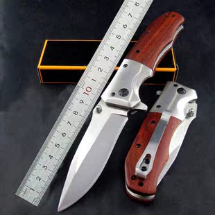 男女生防身小折叠刀精致红木小刀不锈钢水果刀拆快递刀具冷兵器