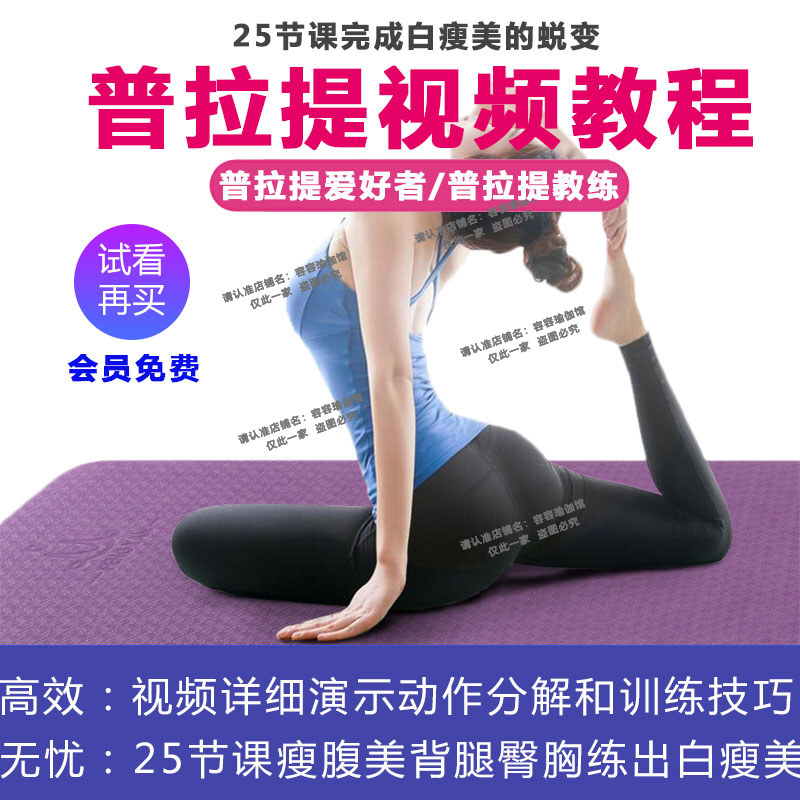 普拉提视频教程 瘦腹美背瘦腿翘臀美胸24课私教教学课程