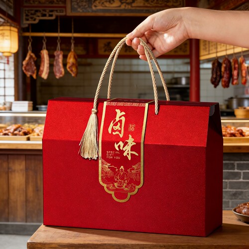 定制卤味熟食包装盒猪蹄礼品盒通用烧鸡烤鸭牛羊肉礼盒空盒子定制