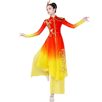 古典舞演出服男女飘逸合唱服开场