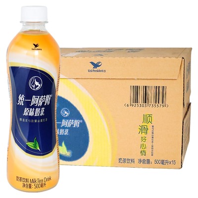 统一阿萨姆500ml15瓶原味奶茶