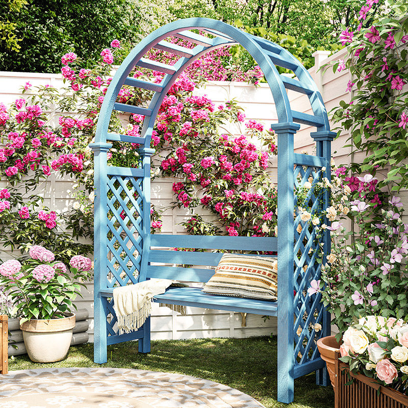 户外实木拱门花架带座椅庭院阳台月季爬藤架花园半圆拱形攀爬支架,住宅家具,花架/花几,淘宝优惠券,粉丝福利购,淘宝优惠卷