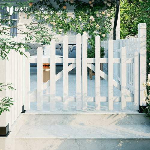 庭院木门小院入户栅栏门白色围栏