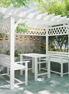 户外葡萄架庭院防腐木露台阳光房凉亭架子组装院子木质长廊遮阳棚
