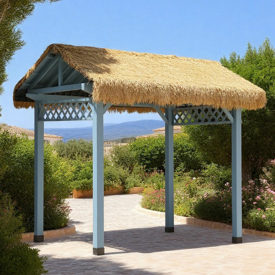 户外仿真茅草防腐木凉亭