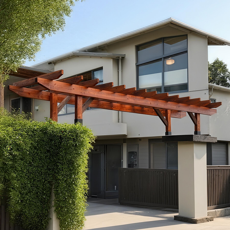 别墅庭院门柱实木攀爬支架花架