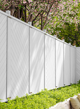 户外庭院围墙白色防腐木护栏花园隔断屏风小院子木头栅栏遮挡围栏