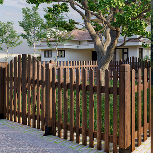 防腐木栅栏花园围栏门庭院院子篱笆室外实木别墅栏杆户外围墙护栏
