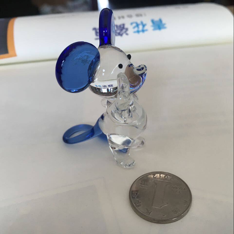 纯手工制作玻璃工艺品米老鼠摆件 车饰摆件 家具装饰摆件送人礼品
