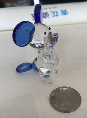 纯手工制作玻璃工艺品米老鼠摆件 车饰摆件 家具装饰摆件送人礼品