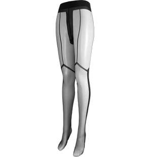 安幸「黛」1D超薄丝滑T裆仿吊带袜设计款后竖线连裤袜丝袜女黑丝