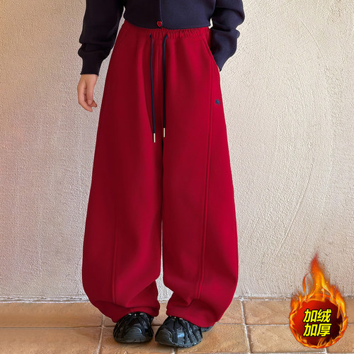 女童加绒小马绣花弯刀裤