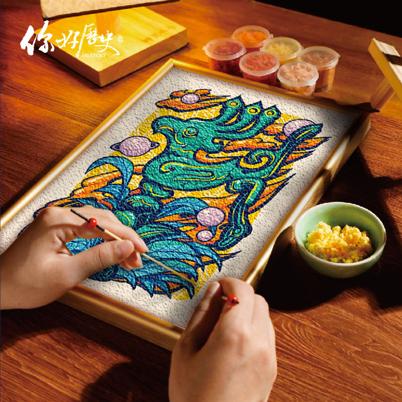 国家宝藏x你好历史 三星堆文创纸浆画手工diy填色装饰画创意礼物