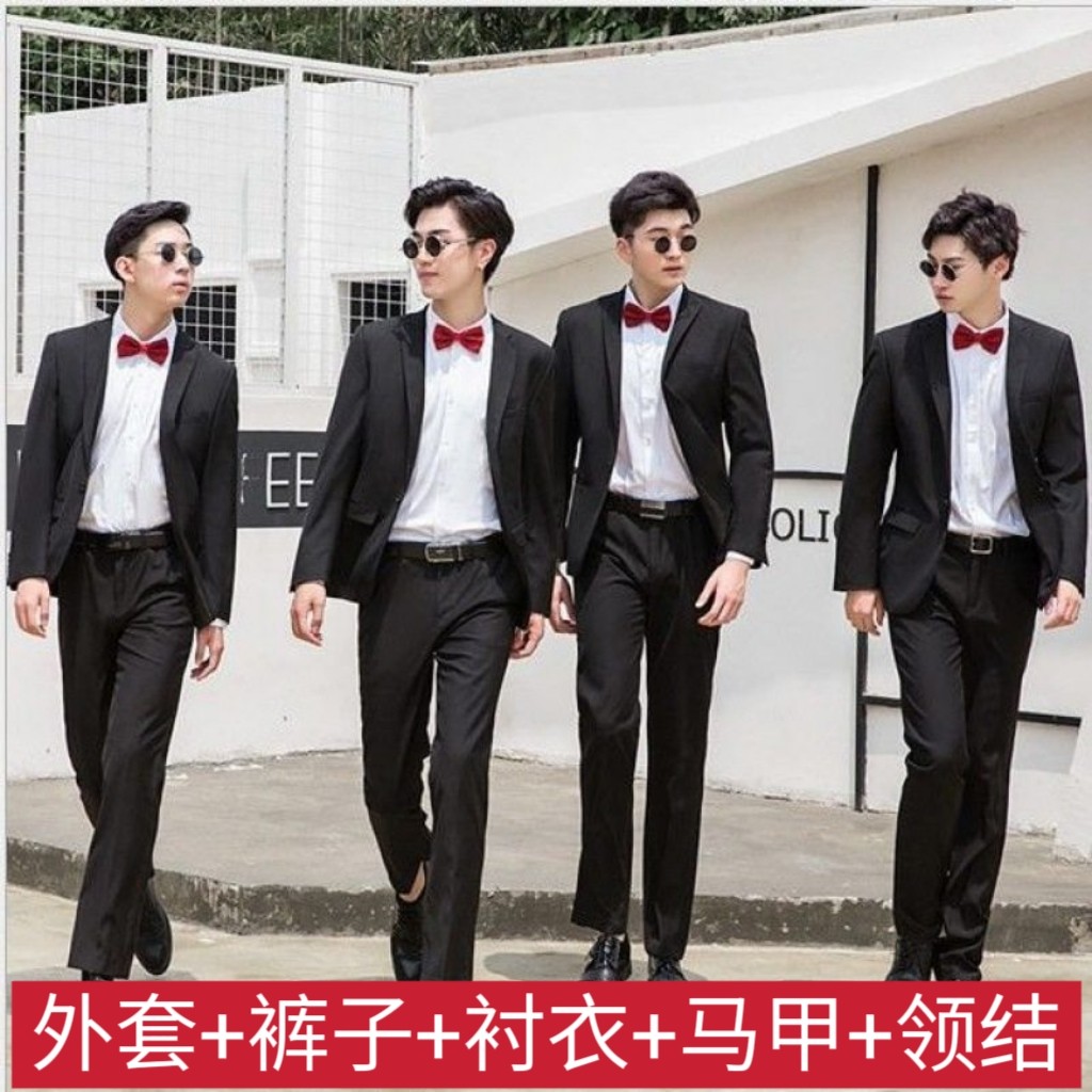 出租赁2025男士西服套装韩版男全套商务正装伴郎新郎兄弟团礼服