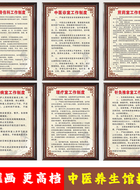 中医院养生知识医馆医风医德传统中医文化宣传栏展板海报实木挂画