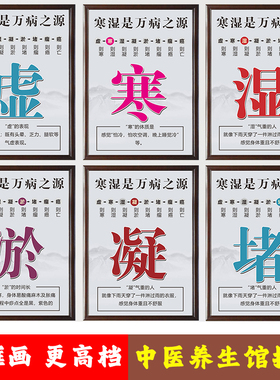 中医院养生知识医馆医风医德传统中医文化宣传栏展板海报实木挂画