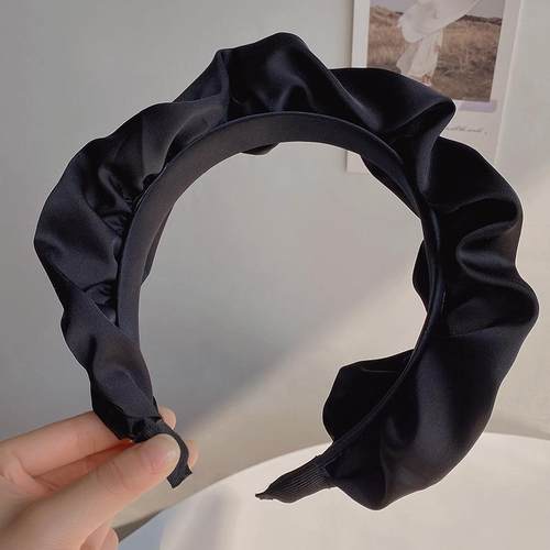 复古布艺褶皱发箍设计感个性气质小众头箍百搭时尚甜酷风