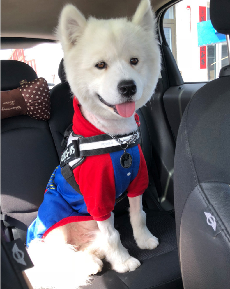 中大型犬狗狗衣服宠物秋冬季新款加绒棉衣宠物超人服装带帽卫衣yc