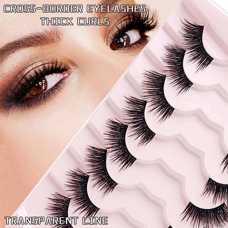 外贸新品半眼假睫毛欧美浓密卷翘整条自然立体眼睫毛厂家货源