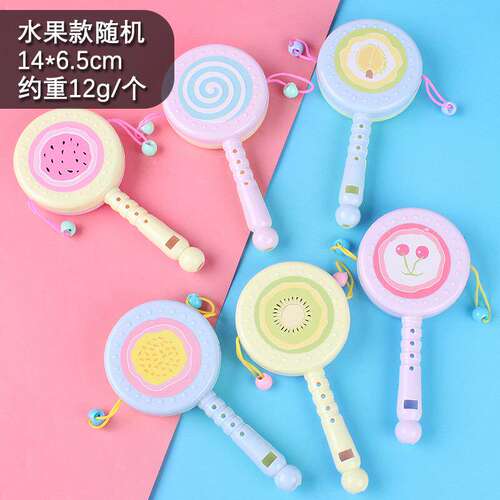 婴儿玩具拨浪鼓宝宝抓握训练益智摇铃3-6月宝宝安抚玩具儿童奖励