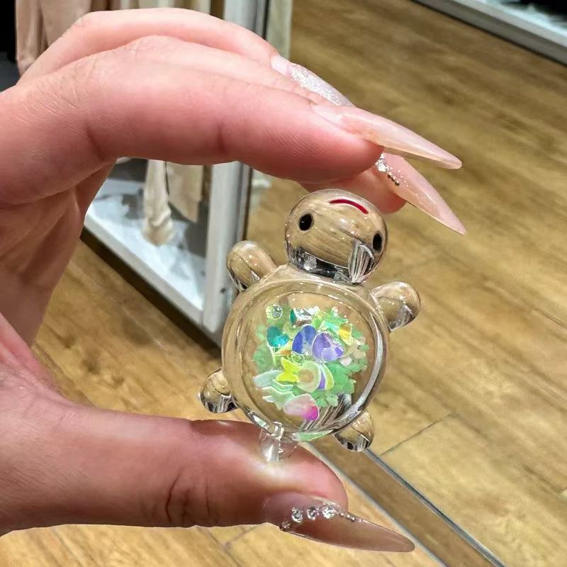 夜光亮片乌龟 diy奶油胶手机链耳环小挂件亚克力饰品配件