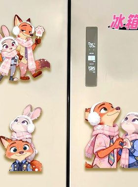 新款疯狂动物周边亚克力磁吸冰箱贴尼克朱迪高颜值周边装饰礼物