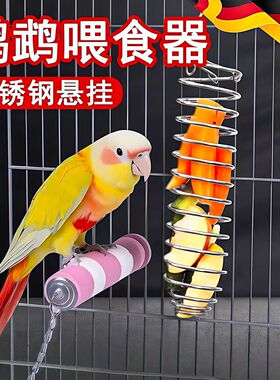 鸟类喂食器不锈钢水果蔬菜篮悬挂式玩具鹦鹉投喂神器鸟笼配件用品